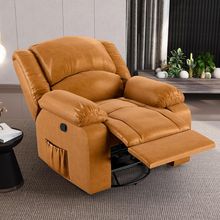 Poltrona do Papai Reclinável Sala de Cinema Madrid Glider Manual Giratória PU Whisky  G26