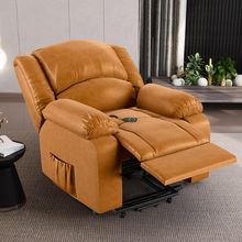 Poltrona do Papai Reclinável Sala de Cinema Madrid Elevação Lift Elétrico PU Whisky  G26