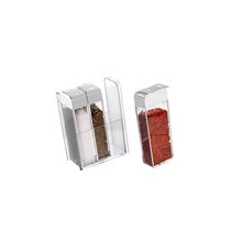 Saleiro Porta Condimentos Temperos Suporte Transparente 3un