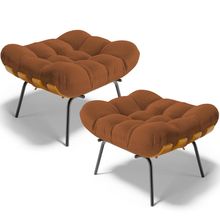 Kit 02 Puffs Decorativos Sala de Estar Costela L02 Terracota - Lyam Decor