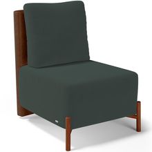 Poltrona Decorativa Sala de Estar Living Pés Madeira Hungria L02 Couríssimo Marrom Suede Verde Musgo - Lyam