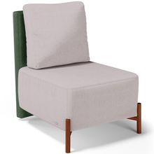 Poltrona Decorativa Sala de Estar Living Pés Madeira Hungria L02 Couríssimo Verde Linho Bege - Lyam