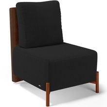 Poltrona Decorativa Sala Estar Living Pés Madeira Hungria L02 Couríssimo Marrom Bouclê Preto - Lyam