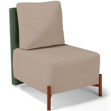 Poltrona Decorativa Sala de Estar Living Hungria L02 Couríssimo Verde Linho Bege Escuro - Lyam