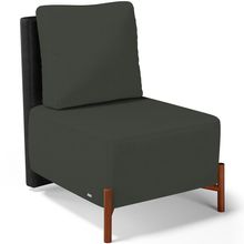 Poltrona Decorativa Sala de Estar Living Hungria L02 Couríssimo Preto Linho Verde Musgo - Lyam