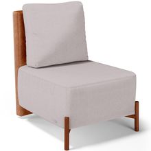 Poltrona Decorativa Sala de Estar Living Pés Madeira Hungria L02 Couríssimo Camel Linho Bege - Lyam