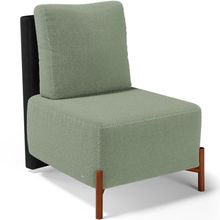 Poltrona Decorativa Sala Estar Living Pés Madeira Hungria L02 Couríssimo Preto Bouclê Oliva - Lyam