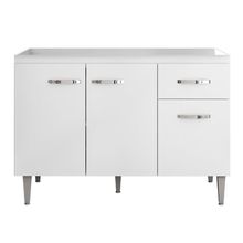 Balcão Gabinete Gabriela de Pia 120cm Sem Tampo 3 Portas Branco - Desk Design
