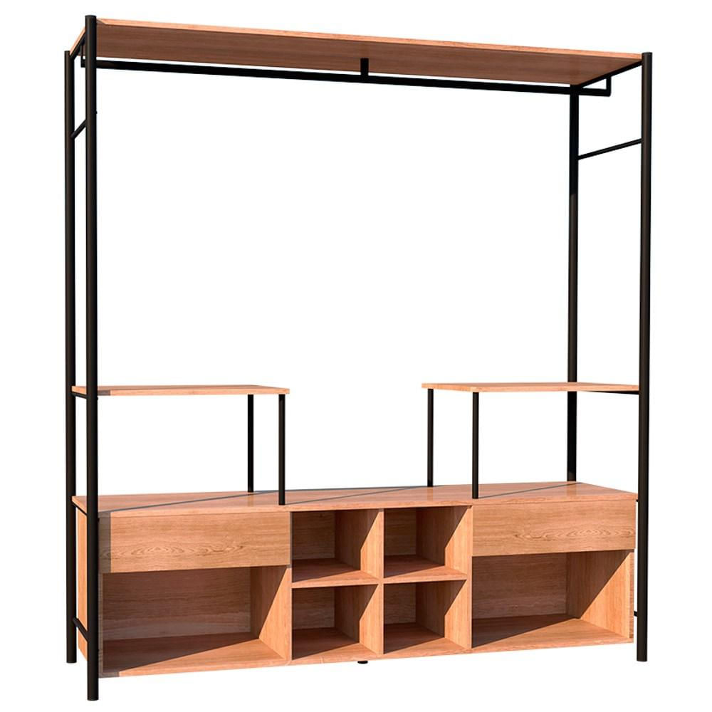 Guarda Roupa Closet Casal Barcelona Industrial 174cm 02 Gavetas ...