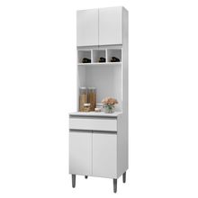 Paneleiro Torre Quente Armário de Cozinha Andréia 04 Portas Branco - Desk Design