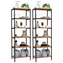 Kit 02 Estantes Livreiro Multiuso Trento Estilo Industrial 180cm Demolição Preto - Desk Design