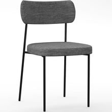 Cadeira Decorativa Estofada Para Sala De Jantar Melina L02 Linho Cinza Escuro - Lyam Decor