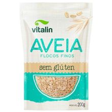 Aveia em Flocos Finos Sem Glúten Vitalin 200g