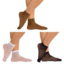 Kit 3 Pares de Meias Soquete Selene Fio 15 Feminina