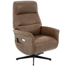 Poltrona Reclinável Massageadora Base Giratória Magnet R01 Marrom - Lyam Decor