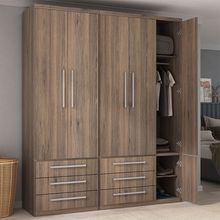 Guarda-Roupa 5 Portas 6 Gavetas Modular 1310 Ilan Castanho