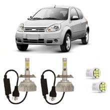 Kit Lâmpadas Super Led Farol Alto Baixo Ford Ka 2008 à 2014