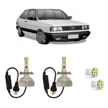 Kit Lâmpadas Super Led Farol Alto Baixo Gol Quadrado 87 à 94