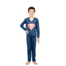 Pijama Infantil Meninos Longo Outono Inverno Super Herói Super Homem