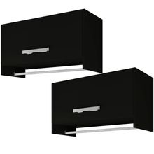 Kit 02 Armários Multiuso Aéreo Cabideiro Grécia L03 Preto - Lyam Decor