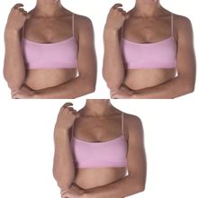 Kit 3 Tops Selene Sem Costura Infantil - Rosa