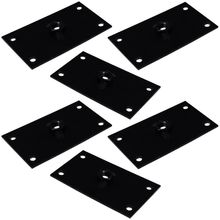 Kit 6 Chapinhas Chapa Reta Fixação Pés Palito Rosca 5/16 Preto G59