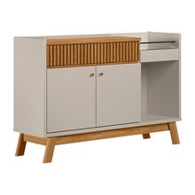 Buffet Aparador Carol 2 Portas Nature e Off White 87x133 cm L04 - D&#039Rossi