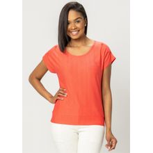 Blusa Pau a Pique Manga Japonesa Coral