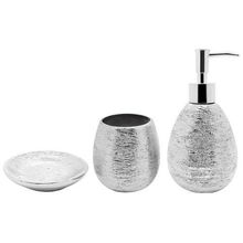 Conjunto de Banheiro 3 Peças Lunar Prata - Mimo Style
