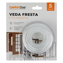 Veda Fresta Fita Adesiva Vedação Protetor Porta Janela Comfort Door Plástico Flexível 5 Metros Branco