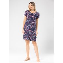 Vestido Pau a Pique Estampado Vermelho