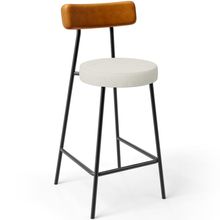 Banqueta Baixa Cozinha Sala Jantar Bancada Milão L02 Couríssimo Whisky Linho Champagne - Lyam Decor