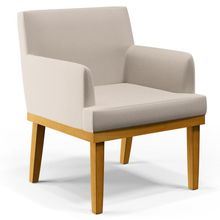 Poltrona Decorativa Para Sala de Estar e Recepção Beatriz W01 Linho Cru - Lyam Decor