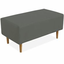 Puff Decorativo Sala de Estar Cléo W01 Pés Palito 90 cm Suede Cinza - Lyam Decor