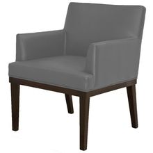 Poltrona Decorativa Para Sala de Estar e Recepção Beatriz W01 Corino Cinza - Lyam Decor
