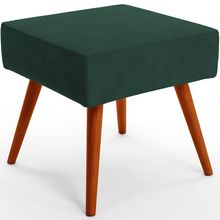 Puff Banqueta Decorativa com Pés Palito Lívia W01 Suede Verde Musgo - Lyam Decor