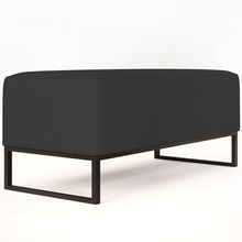 Puff Decorativo Para Sala de Estar Cléo W01 Base de Ferro 90 cm Suede Preto - Lyam Decor