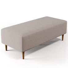 Puff Decorativo Sala de Estar Bali W01 Pés Palito 120x50 cm Linho Bege - Lyam Decor