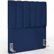Cabeceira Cama Box Solteiro 100 cm Dália W01 Suede Azul Marinho - Lyam Decor