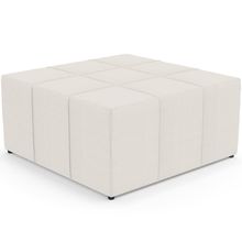 Puff Decorativo Para Sala de Estar Quadrado Milano 90x90cm W01 Linho Cru - Lyam Decor