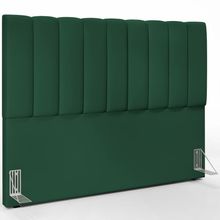 Cabeceira Cama Box Casal King 195 cm Dália W01 Suede Verde Musgo - Lyam Decor