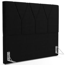 Cabeceira Cama Box Casal Queen 160 cm Aurora W01 Suede Preto - Lyam Decor