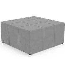 Puff Decorativo Para Sala de Estar Quadrado Milano 90x90cm W01 Suede Cinza - Lyam Decor