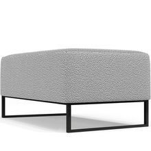 Puff Decorativo Sala De Estar Cléo 90cm Base De Ferro Preto W01 Bouclê Cinza - Lyam Decor
