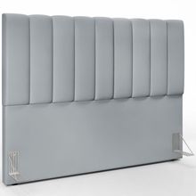 Cabeceira Cama Box Casal King 195 cm Dália W01 Suede Cinza - Lyam Decor