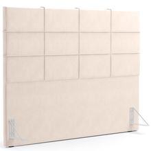 Cabeceira Cama Box Casal King 195 cm Roma W01 Suede Bege - Lyam