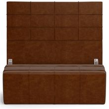 Kit Cabeceira Cama Box Queen 160cm com Calçadeira Roma W01 Couríssimo Marrom - Lyam