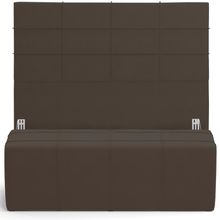 Kit Cabeceira Cama Box Casal 140cm com Calçadeira Roma W01 Suede Marrom - Lyam