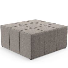 Puff Decorativo Para Sala de Estar Quadrado Milano 90x90cm W01 Bouclê Bege - Lyam Decor