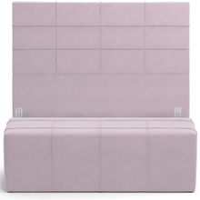 Kit Cabeceira Cama Box Casal 140cm com Calçadeira Roma W01 Suede Rosê - Lyam